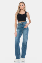 Load image into Gallery viewer, Judy Blue Full Size Tummy Control Cut Raw Hem Straight Jeans
