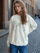 Load image into Gallery viewer, Sequin Bow Round Neck Long Sleeve Sweater
