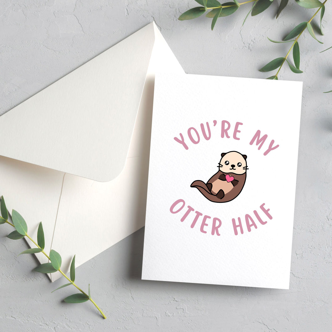 Otter Half blank greeting card