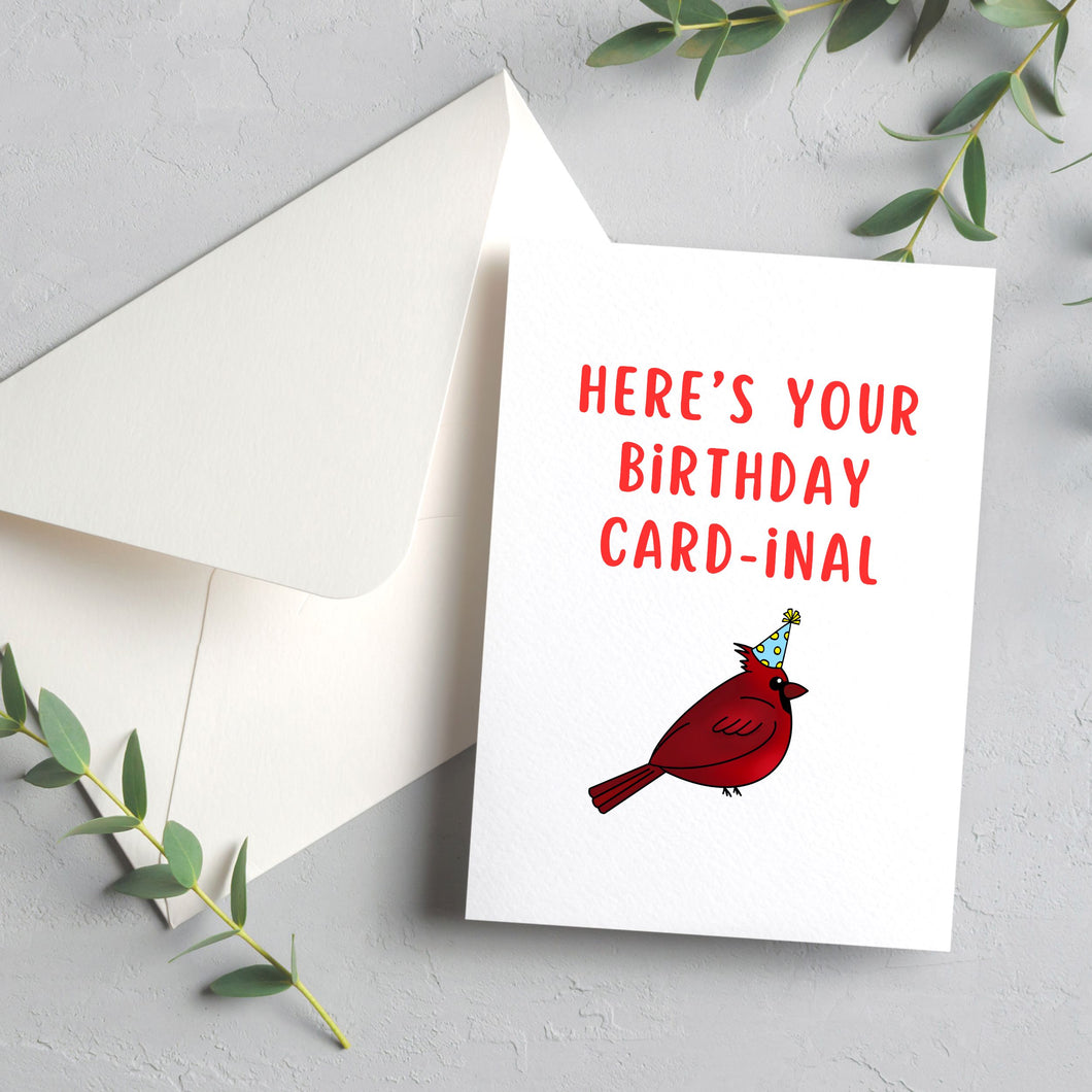 Birthday Cardinal blank greeting card