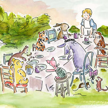Load image into Gallery viewer, Pooh Party Watercolor Illustration 8x10
