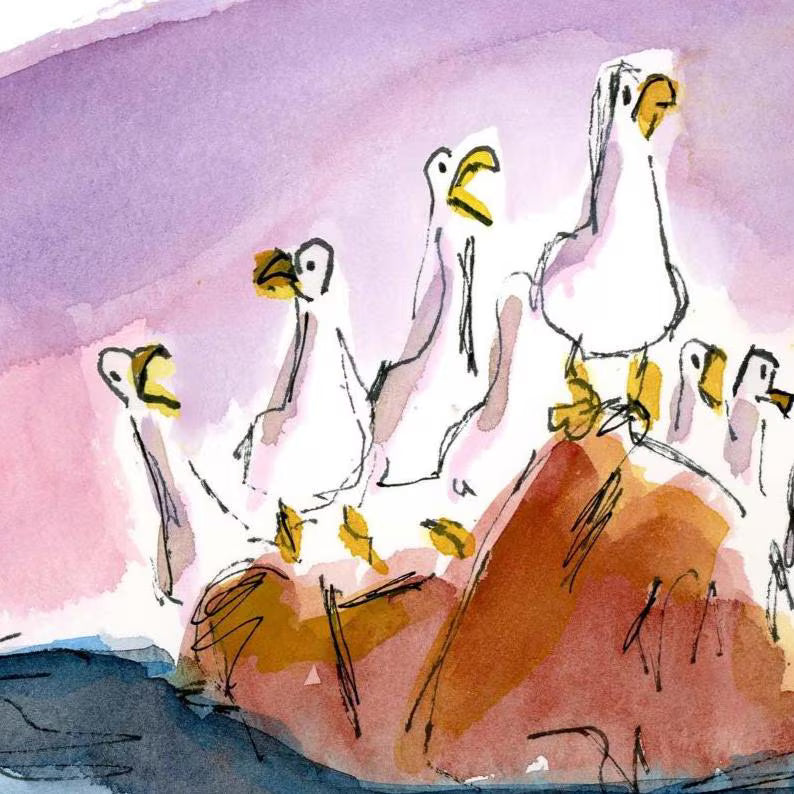Mine Mine Mine Watercolor Illustration 8x10