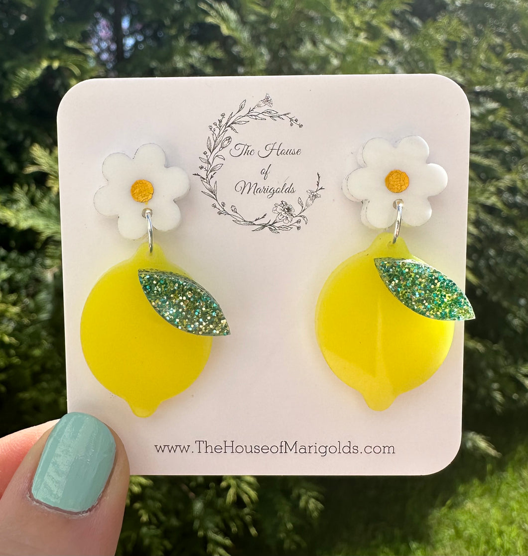 Lemon Dangle Earrings