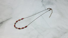 Load image into Gallery viewer, Maryland Flag Paper Bead Antiqued Copper Tiny Ball Chain Necklace - 17&quot; w/ 3&quot; chain extender
