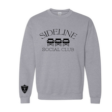 Load image into Gallery viewer, Raider apparel- sideline social club w/arm logo- tee, long sleeve, hoodie, crewneck
