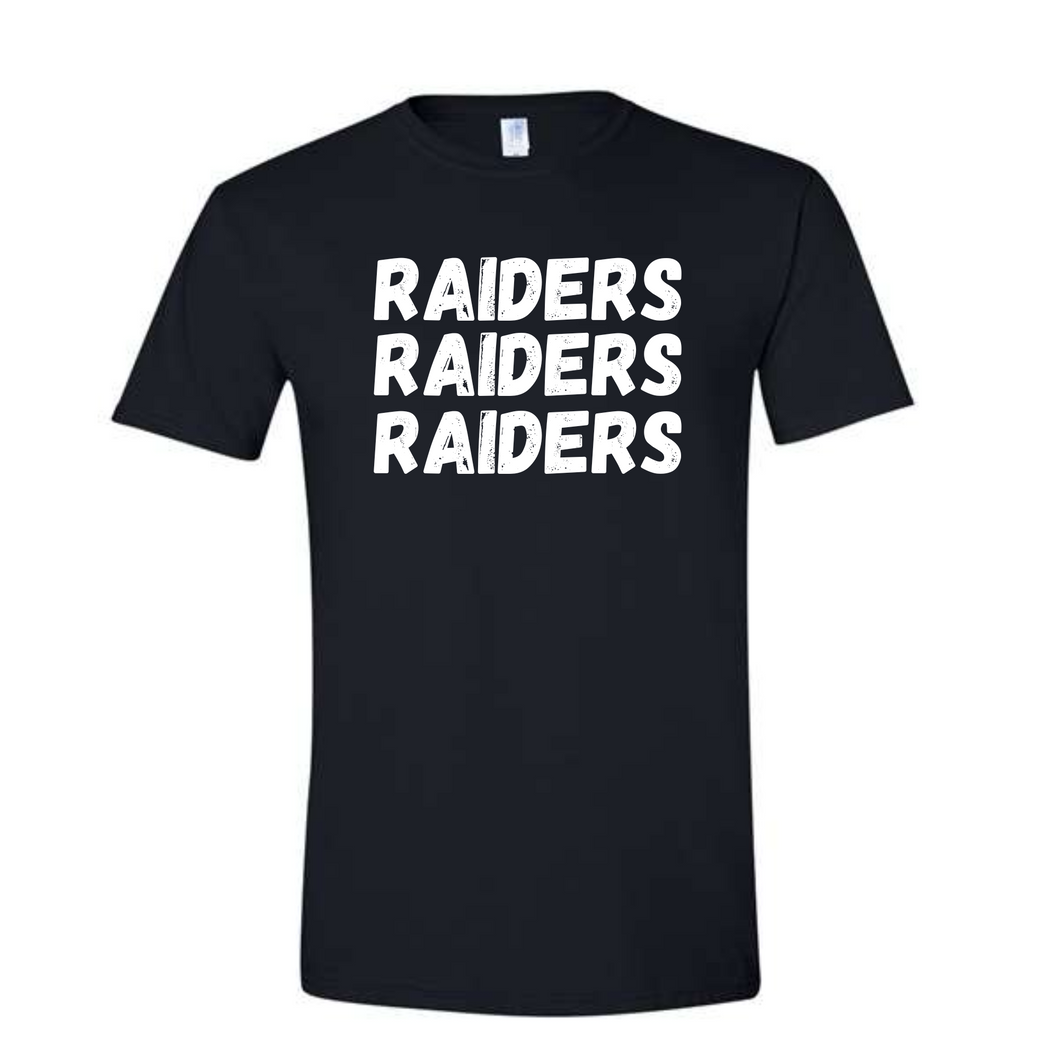 Raider apparel- distressed stack white- tee, long sleeve, hoodie, crewneck