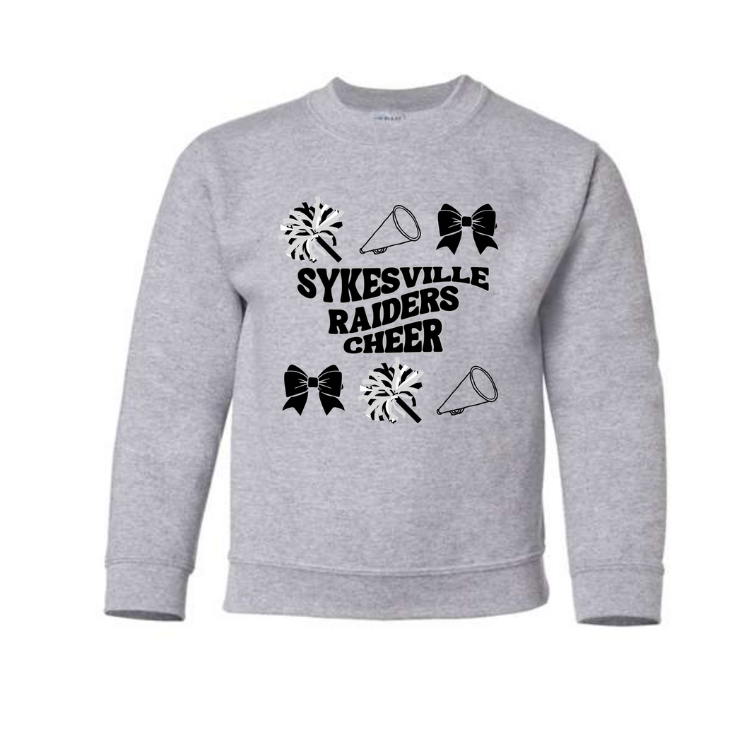 Sykesville Raiders CHEER youth crewneck sweatshirt- gray