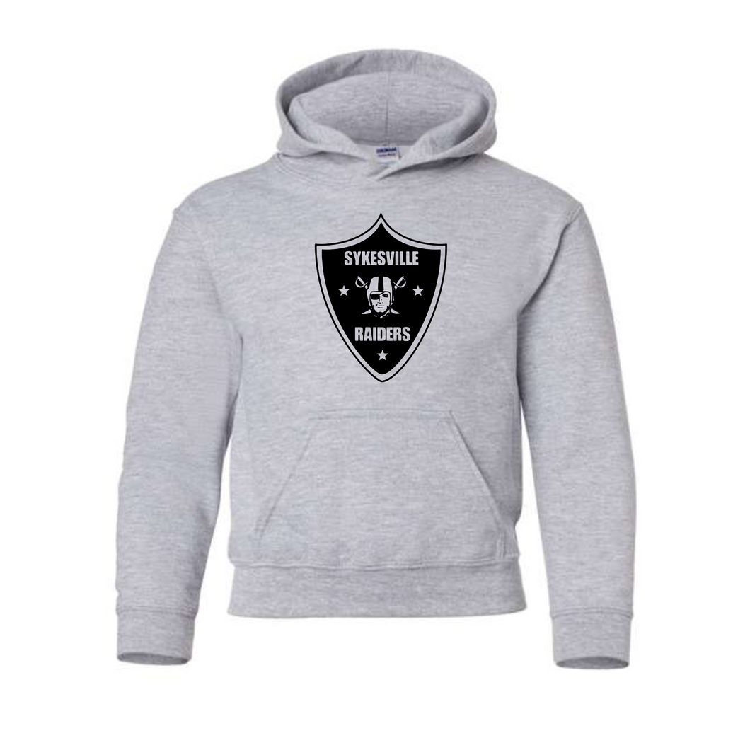 Sykesville Raiders youth hooded sweatshirt- gray