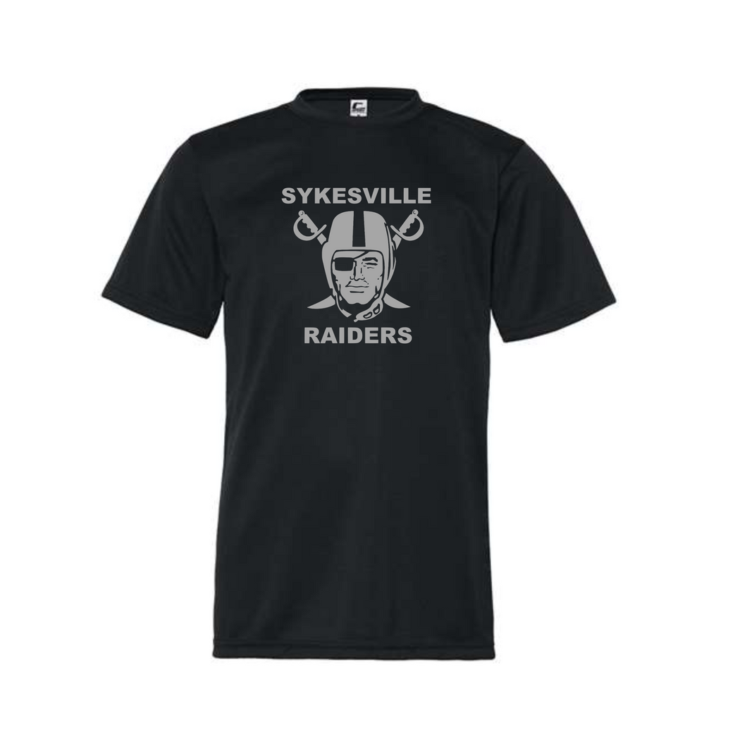 Raiders c2 sports performance youth tee- black with gray logo