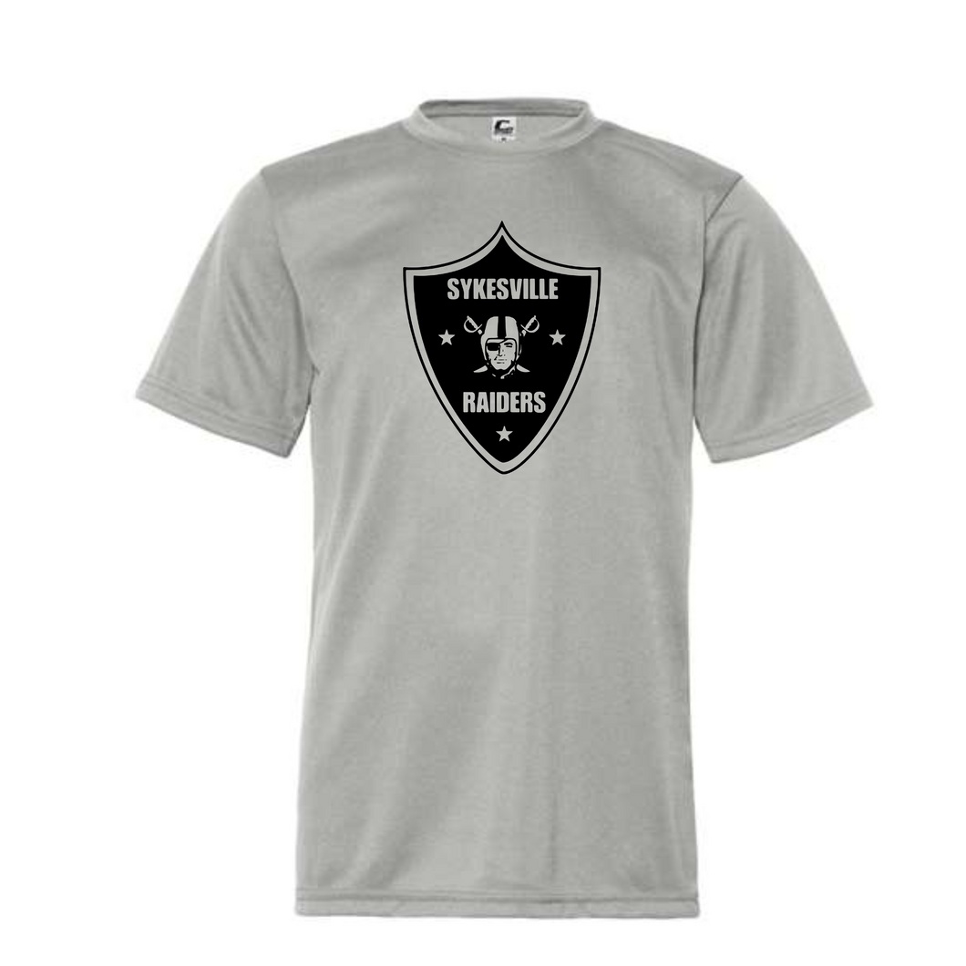 Raiders c2 sports performance youth tee- gray with black logo