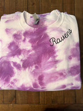 Load image into Gallery viewer, Ravens embroidered tie dye crewneck
