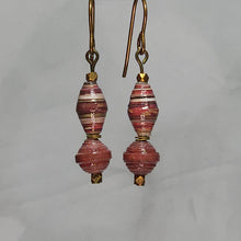 Load image into Gallery viewer, Red Multi-Color Double Stack Earrings - 1-5/8&quot; drop
