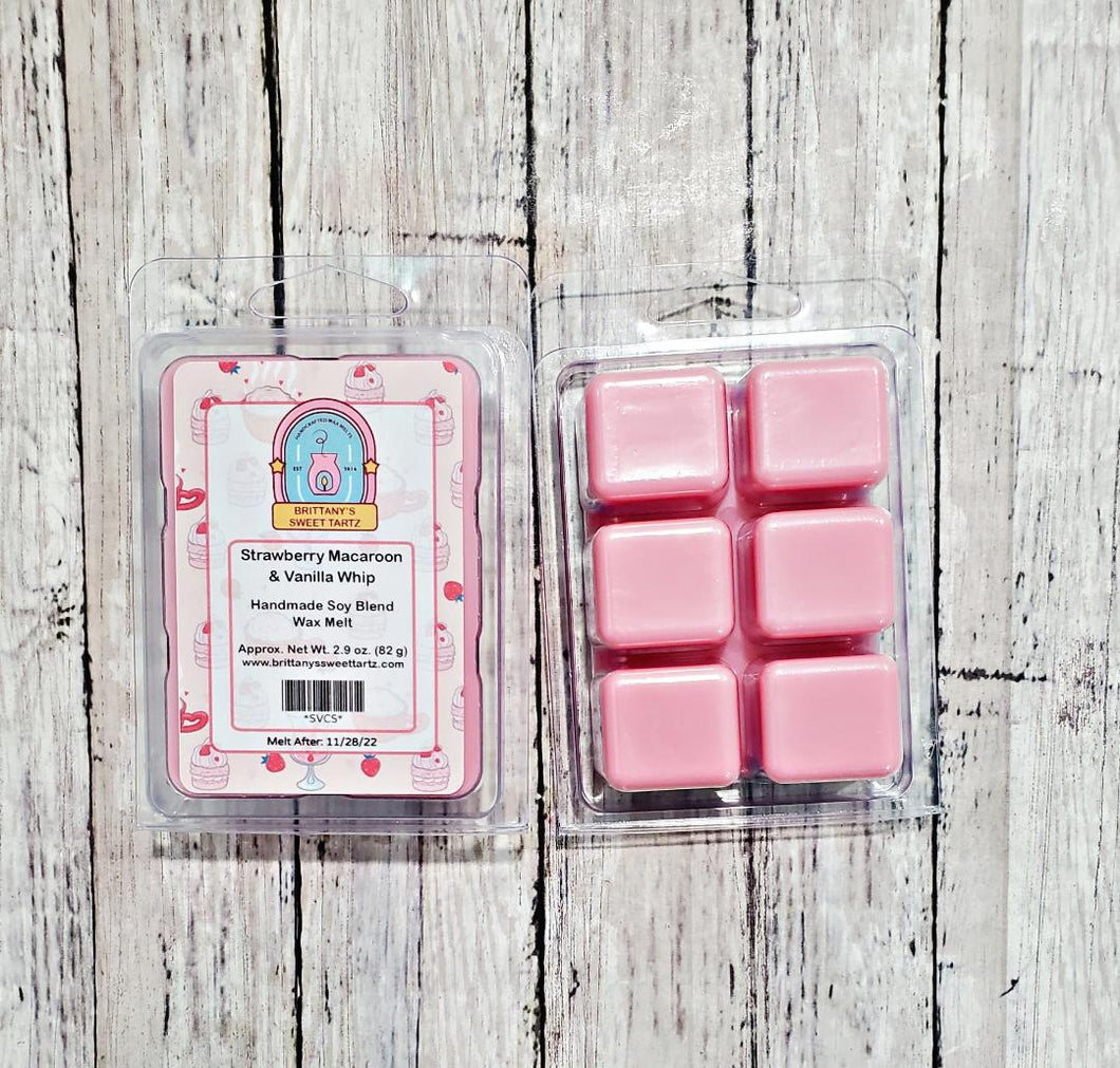 Strawberry Macaroon & Vanilla Whip Clamshell Bar Wax Melt