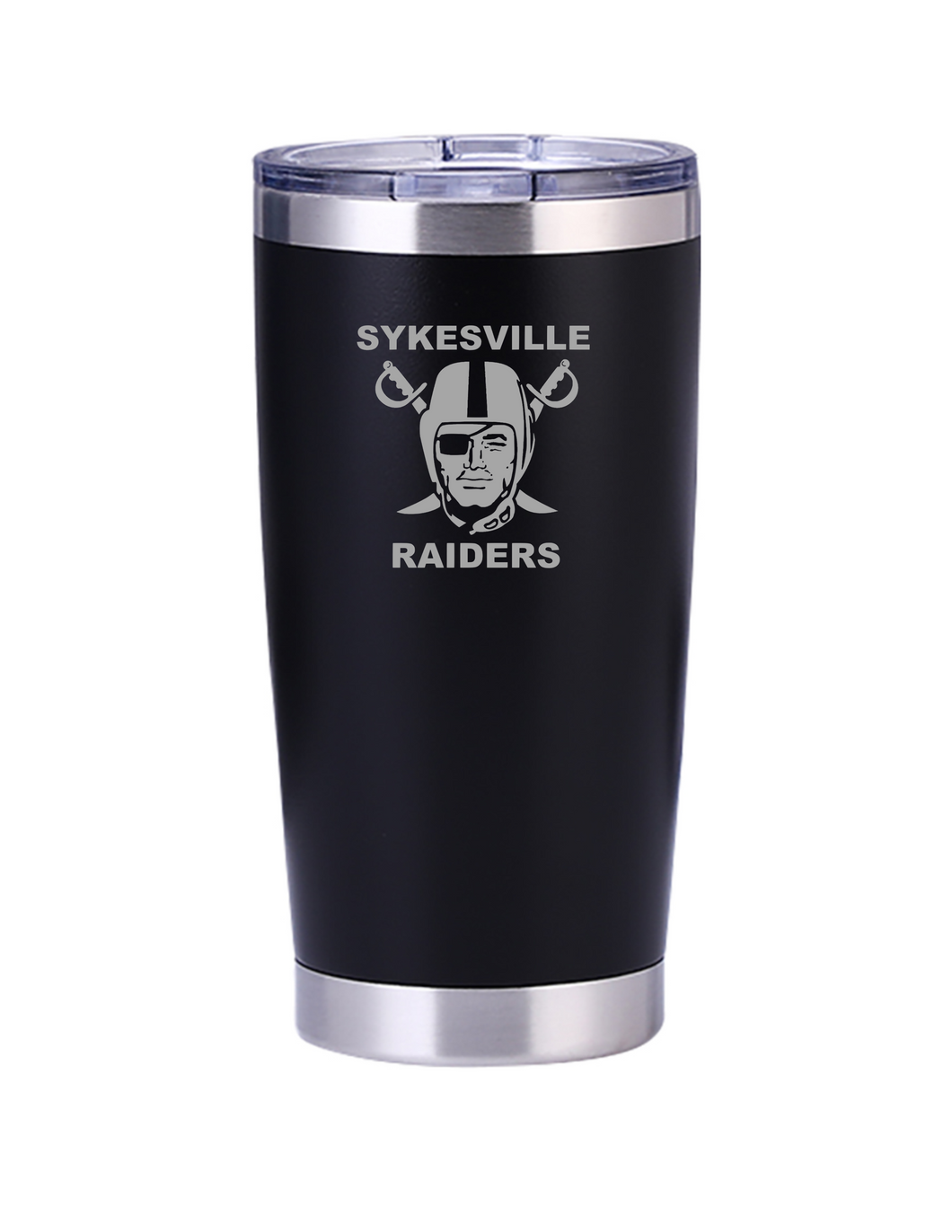 Sykesville Raiders football/cheer black 20oz double walled stainless tumbler