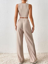 Load image into Gallery viewer, Ribbed Round Neck Tank and Pants Sweater Set
