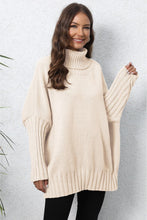 Load image into Gallery viewer, Turtle Neck Long Sleeve Ribbed Sweater
