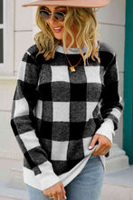 Load image into Gallery viewer, Checkered Ribbed Trim Knit Pullover
