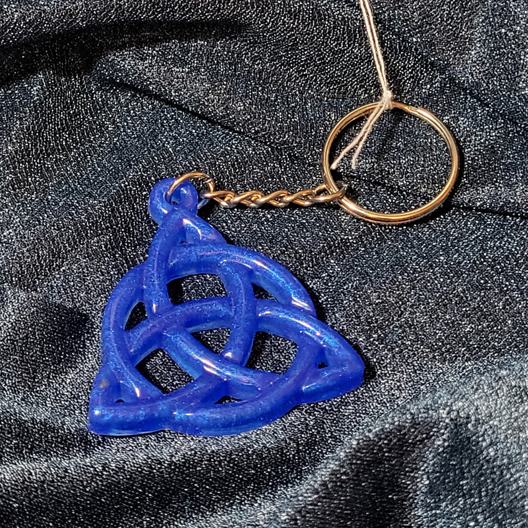 Blue trinity knot Keychain