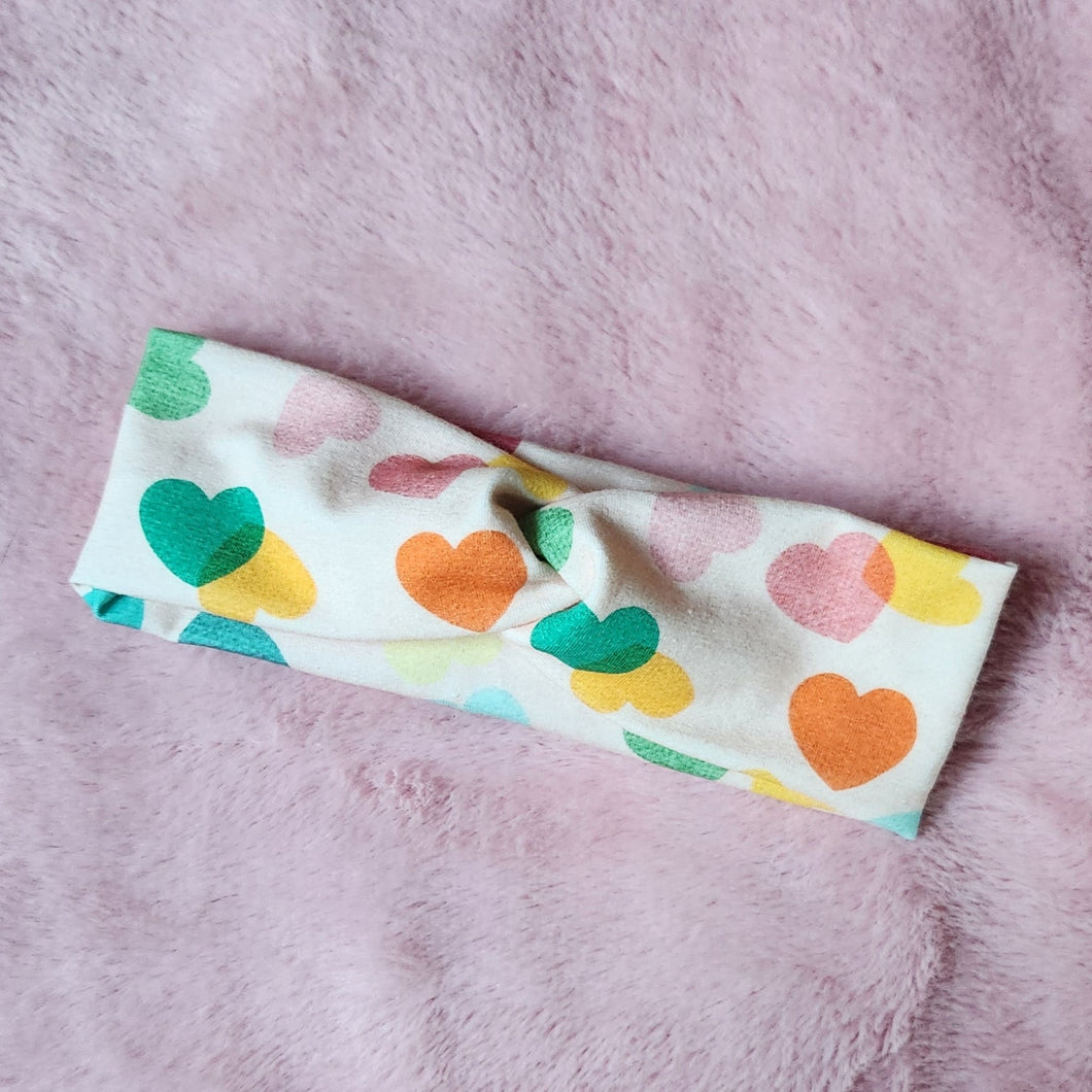 Multi Color Heart Stretch Headband - Youth