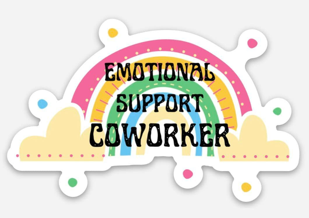 emotional support coworker sticker