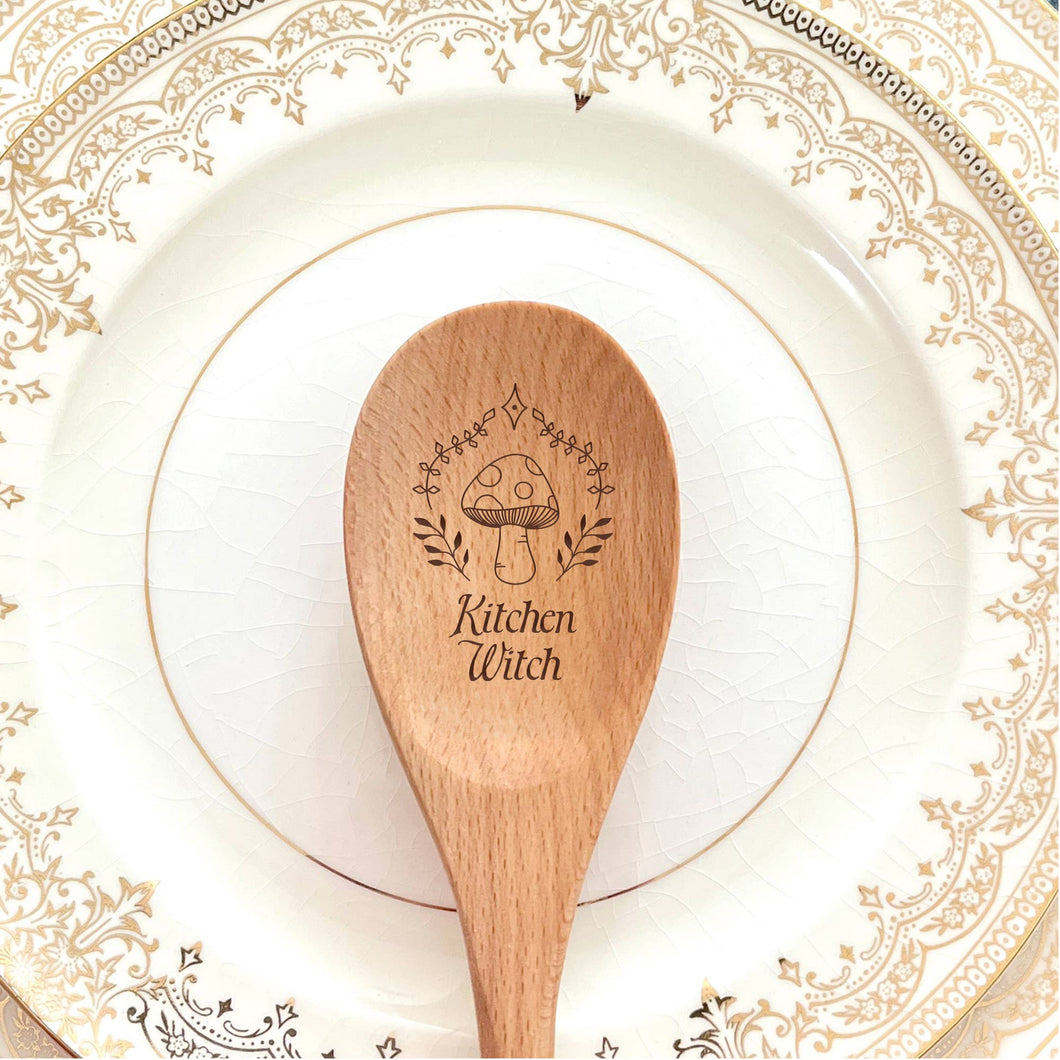 Kitchen Witch Wooden Serving Spoon