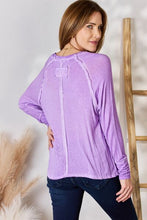 Load image into Gallery viewer, Zenana Washed Scoop Neck Long Sleeve Blouse
