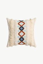 Load image into Gallery viewer, Embroidered square fringe detail pillow cover from Tidal Salt Co
