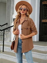 Load image into Gallery viewer, Textured Button Up Dropped Shoulder Shirt
