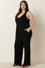 Load image into Gallery viewer, Mittoshop Rib Knit V-Neck Cross Back Jumpsuit
