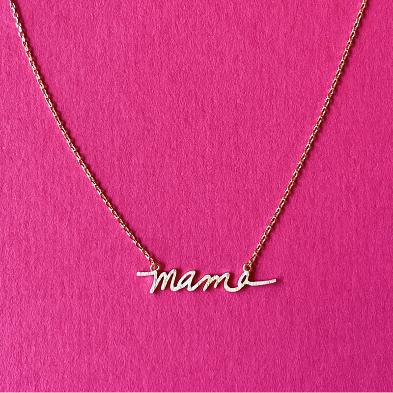 Mama Script Necklace