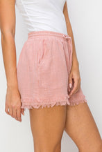 Load image into Gallery viewer, HYFVE Drawstring Cotton Gauze Frayed Shorts
