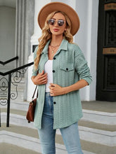 Load image into Gallery viewer, Textured Button Up Dropped Shoulder Shirt
