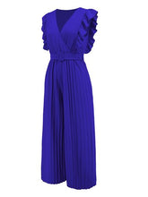 Load image into Gallery viewer, Ruffled Surplice Cap Sleeve Jumpsuit
