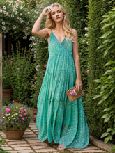 Load image into Gallery viewer, Printed Surplice Tiered Maxi Cami Dress
