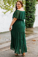 Load image into Gallery viewer, Plus Size Swiss Dot Off-Shoulder Tiered Dress
