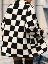 Load image into Gallery viewer, Double Take Full Size Checkered Button Front Coat with Pockets
