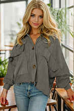 Load image into Gallery viewer, Striped Batwing Sleeve Dropped Shoulder Jacket
