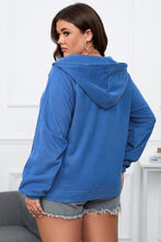Load image into Gallery viewer, Plus Size Quarter Zip Raglan Sleeve Hoodie
