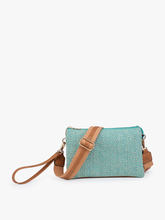 Load image into Gallery viewer, teal Arrowhead Crossbody w/ Guitar Strap: Teal/Tan
