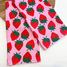 Load image into Gallery viewer, Strawberries Patterned Waffle Kitchen Dish Towel
