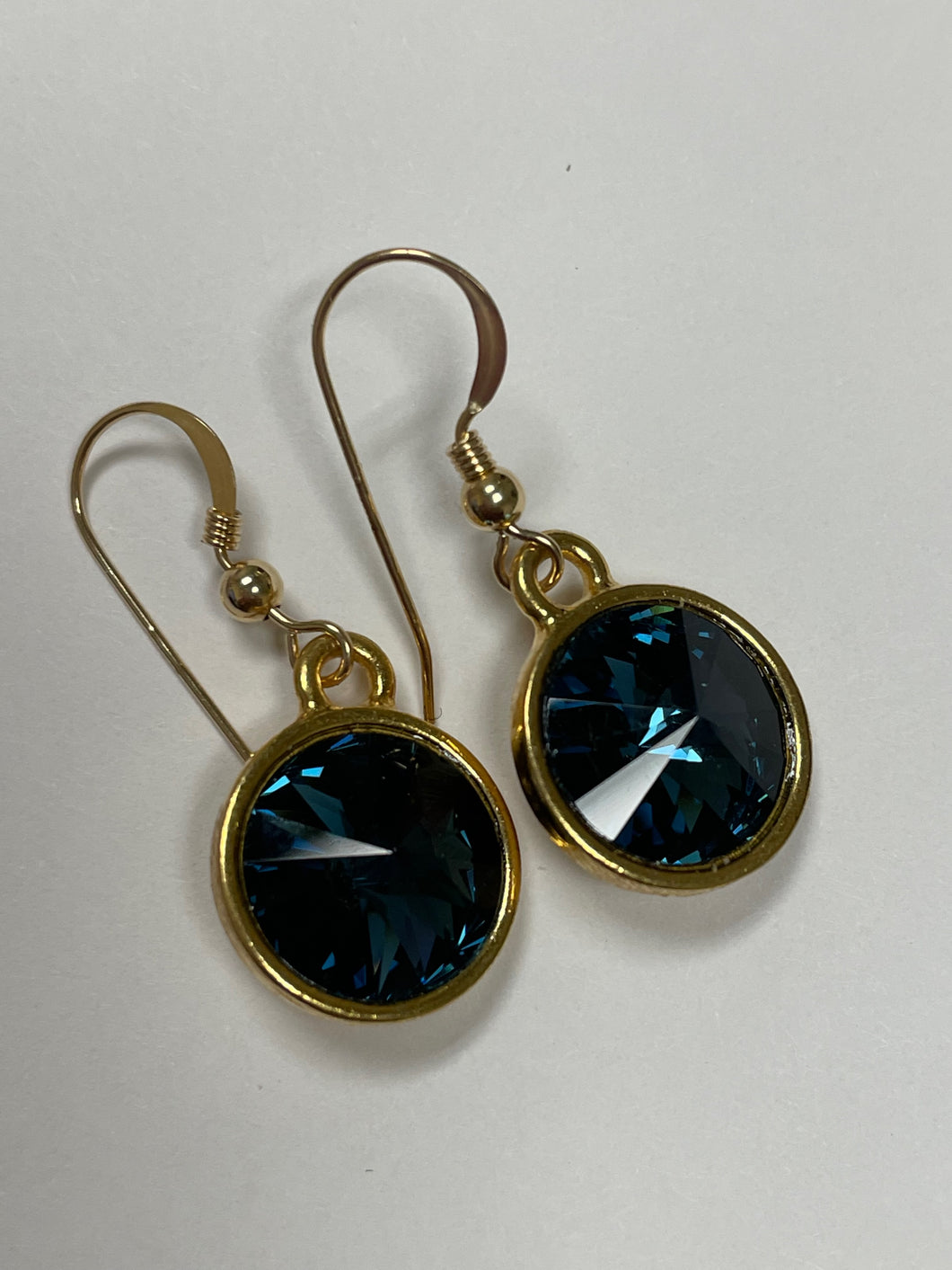 Blue Swarovski Rivoli Earrings