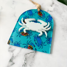Load image into Gallery viewer, Maryland Blue Crab Patterned Acrylic Holiday Ornament
