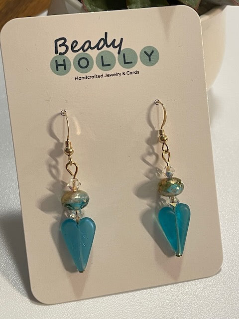 Glass Heart Earrings