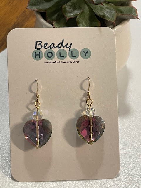 Glass Heart Earrings