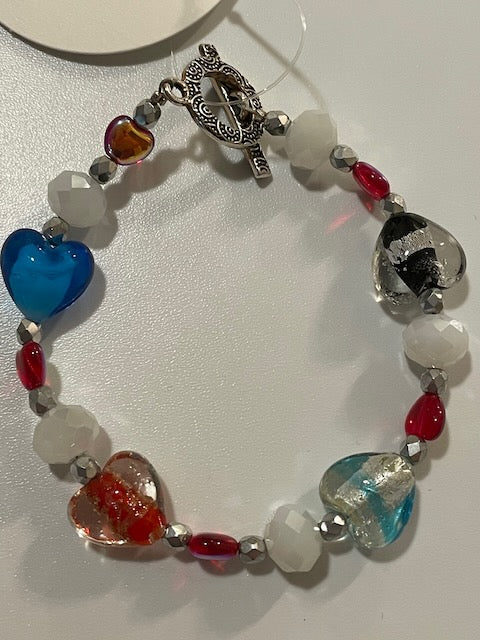 Glass Heart Bracelet