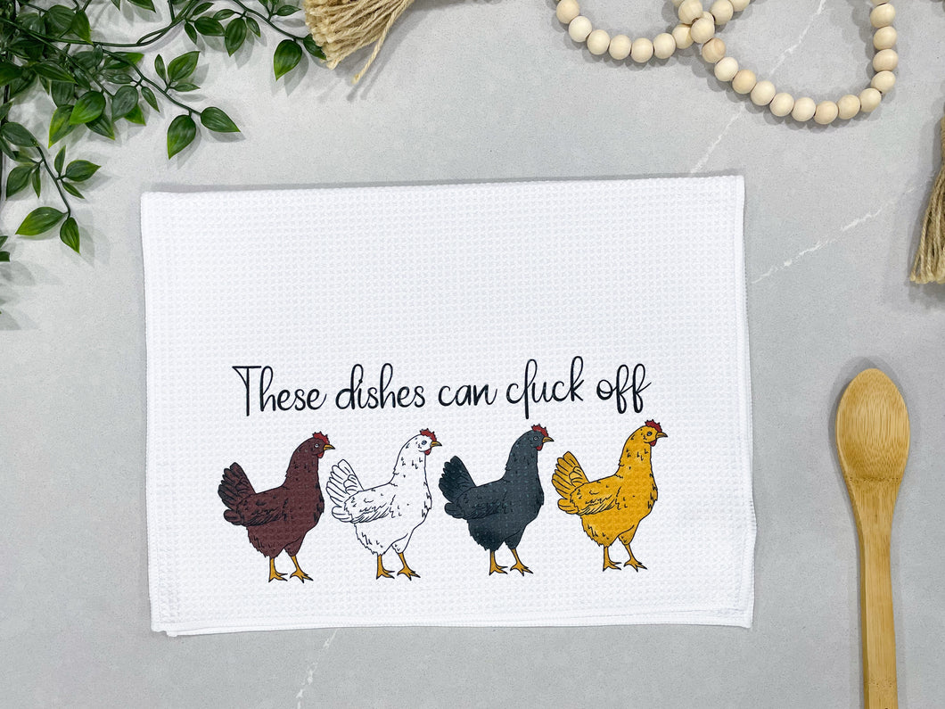 Dishes Can Cluck Off Chicken Dish Towel