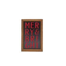 Load image into Gallery viewer, Merry &amp; Bright Holiday Decor - Christmas Sign
