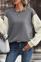 Load image into Gallery viewer, Contrast Round Neck Dropped Shoulder Sweatshirt
