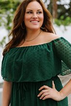 Load image into Gallery viewer, Plus Size Swiss Dot Off-Shoulder Tiered Dress
