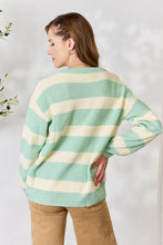 Load image into Gallery viewer, Sew In Love Full Size Contrast Striped Round Neck Sweater
